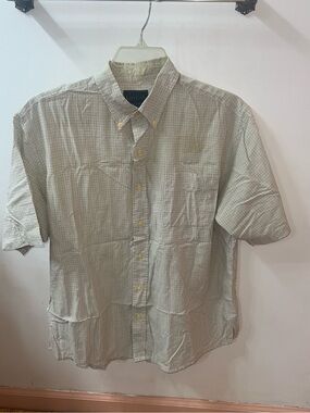 Basic Editions Men's Short-Sleeve Button-Down Plaid Shirt